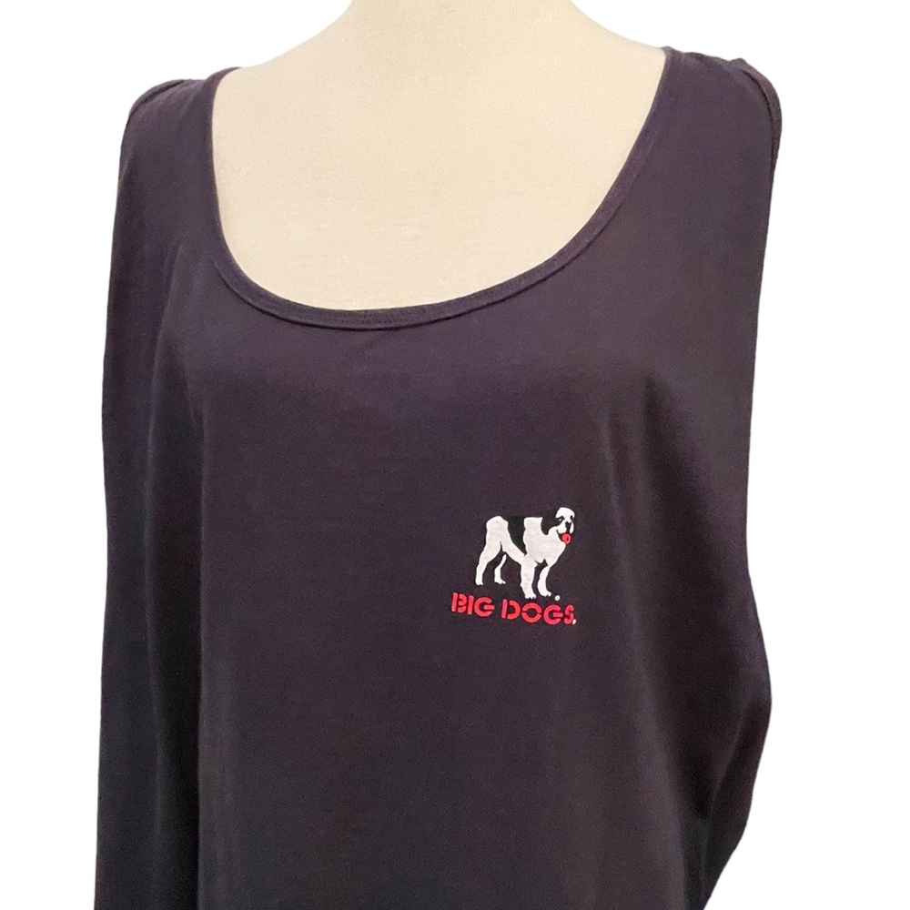 Vintage 90s 1997 Big Dogs THE BIG ONE Big Kahuna Tank Top Blue 4X Made in USA